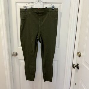 SPANX Olive Green Stretch Twill Pull On Pants Jeggings Women 3X Plus Shapewear